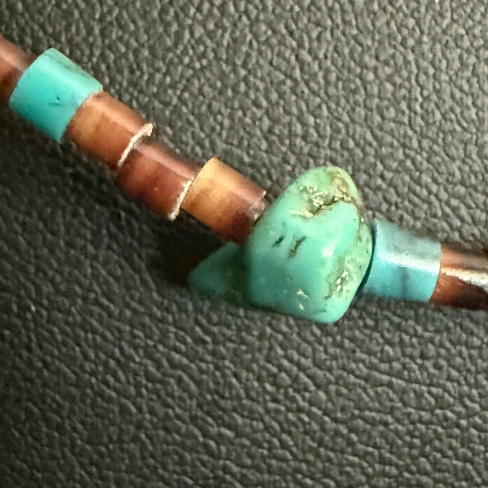 Vintage 3 Strand Turquoise Sterling Necklace - Picture 15 of 15